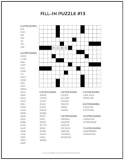 Fill-In Puzzle #13